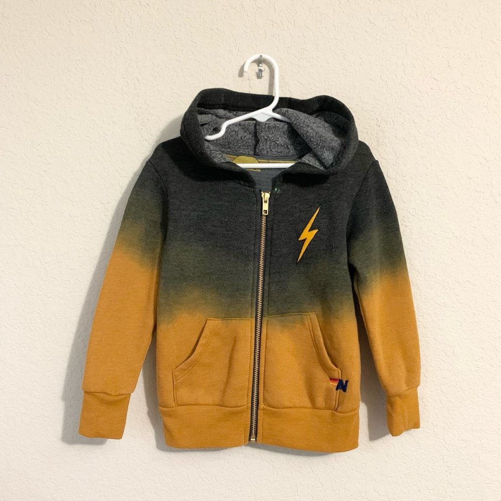 AVIATOR NATION 2-Tone Zip Bolt Hoodie Sweatshirt